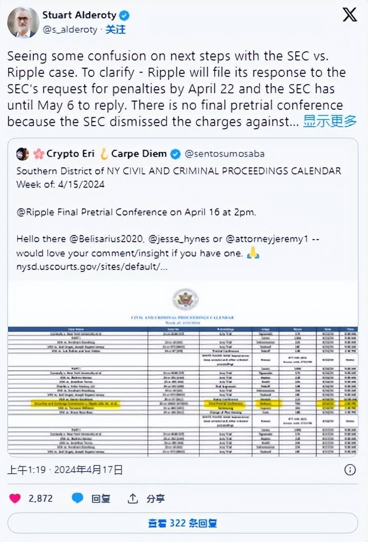 随着比特币（BTC）减半临近，本周末 XRP 价格预测